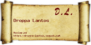 Droppa Lantos névjegykártya